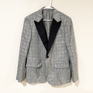 Bonobos Jacket One Button Silk & Linen Grey Tuxedo E. Thomas Blazer size 42S